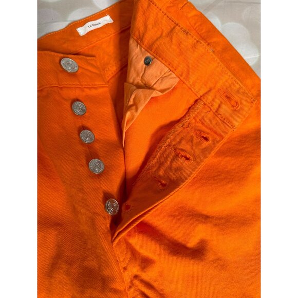 FRAME Women’s 35x29 Le Slouch Jeans Orange Crush Low Rise Straight Leg NWT - Picture 6 of 8